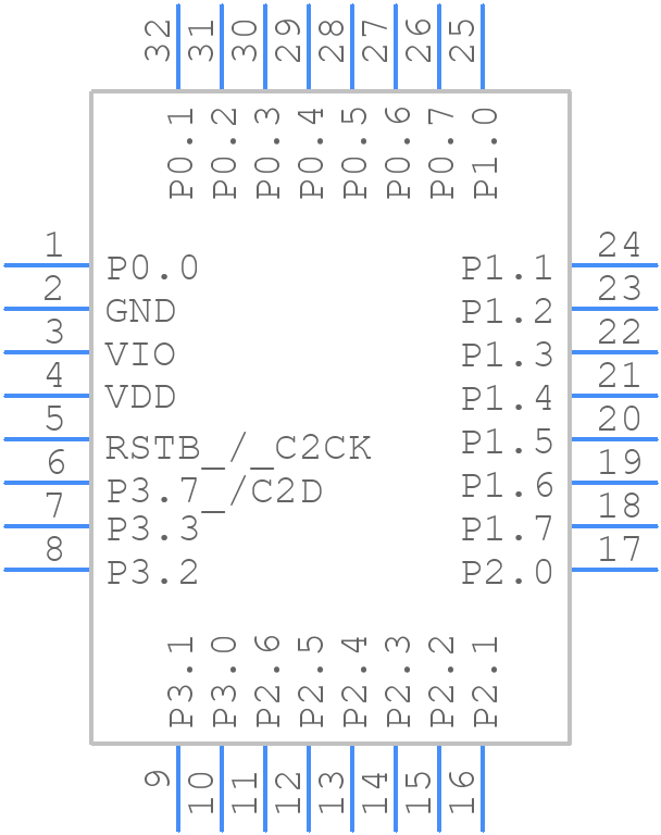 EFM8BB31F64G-C-QFP32 - Silicon Labs - PCB symbol