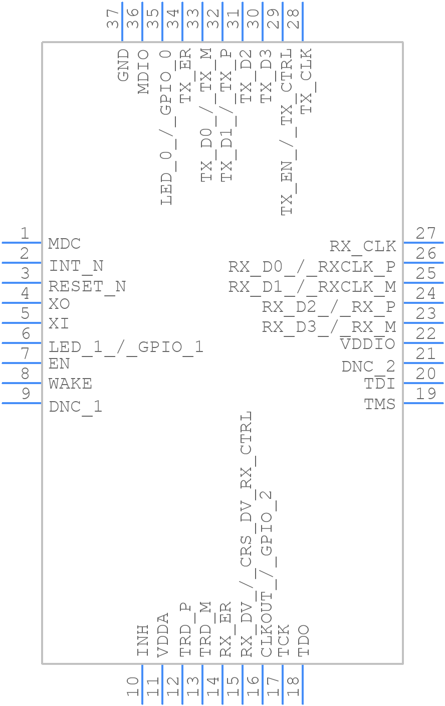 DP83TC811RWRHARQ1 - Texas Instruments - PCB symbol