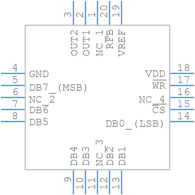 AD7524LPZ-REEL - Analog Devices - PCB symbol