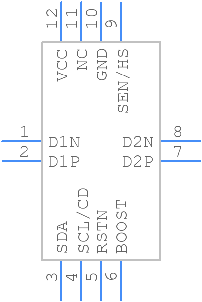 PI5USB212XUAEX - Diodes Incorporated - PCB symbol
