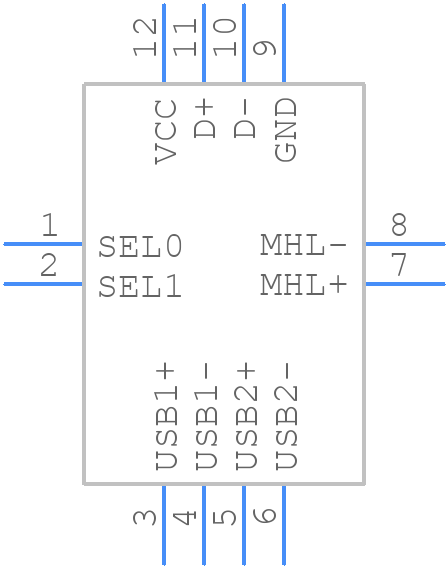 PI3USB3031XUAEX - Diodes Incorporated - PCB symbol