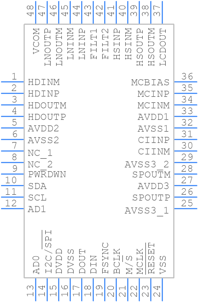 TLV320AIC22CPTR - Texas Instruments - PCB symbol