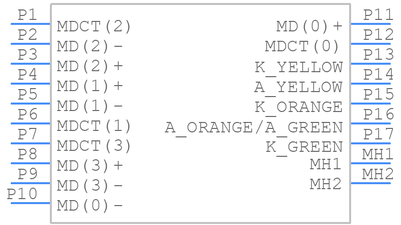 MTJ-88SUX1-FS-PG-VL28-M49C - Adam Tech - PCB symbol