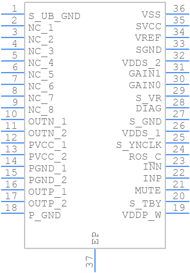TDA7491MV - STMicroelectronics - PCB symbol