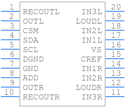 TDA7309 - STMicroelectronics - PCB symbol