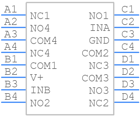 MAX4754EBE+T - Analog Devices - PCB symbol