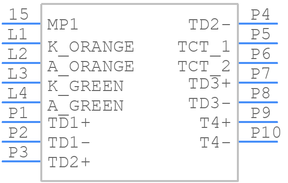 MTJ-88AX1-FS-TSMT-P-L5-M398AC-WOT-KT - Adam Tech - PCB symbol