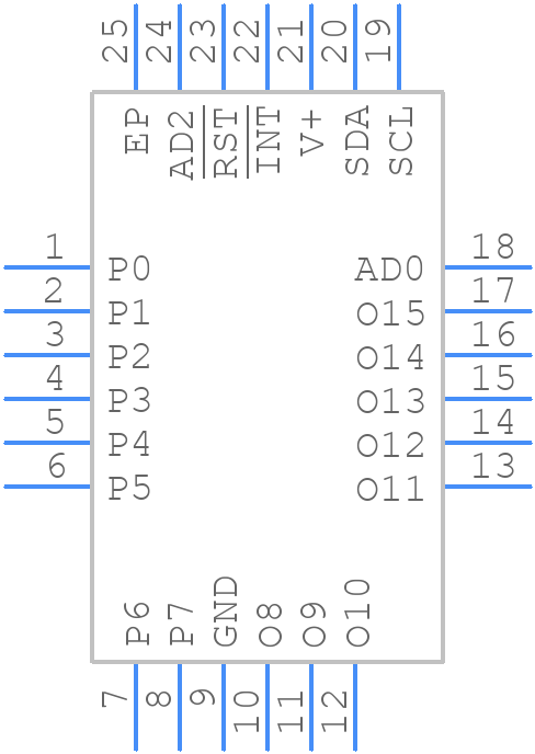 MAX7325ATG+T - Analog Devices - PCB symbol