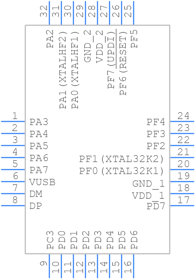 AVR64DU32T-I/PT - Microchip - PCB symbol