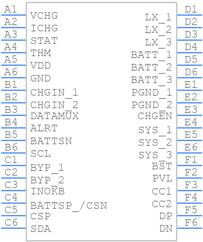 MAX77972EWX+ - Analog Devices - PCB symbol