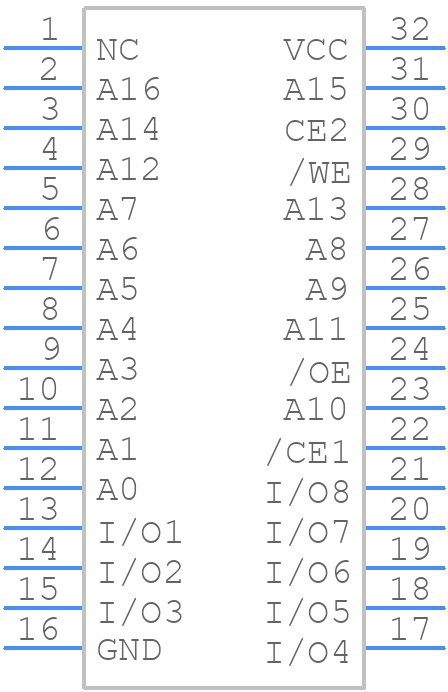 UPD431000AGW-70LL - NEC - PCB symbol