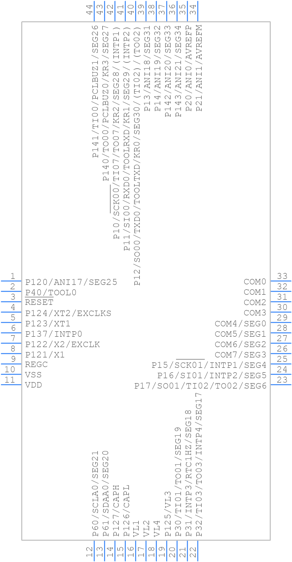 R5F10RFCGFP#70 - Renesas Electronics - PCB symbol