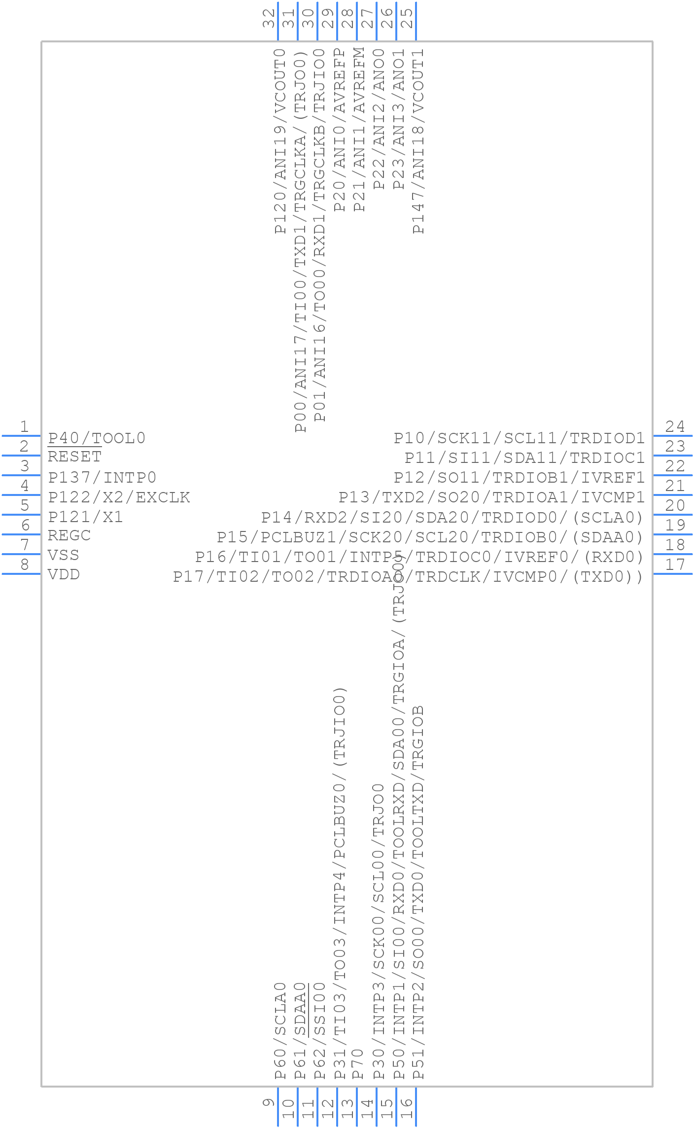 R5F104BDGFP#70 - Renesas Electronics - PCB symbol