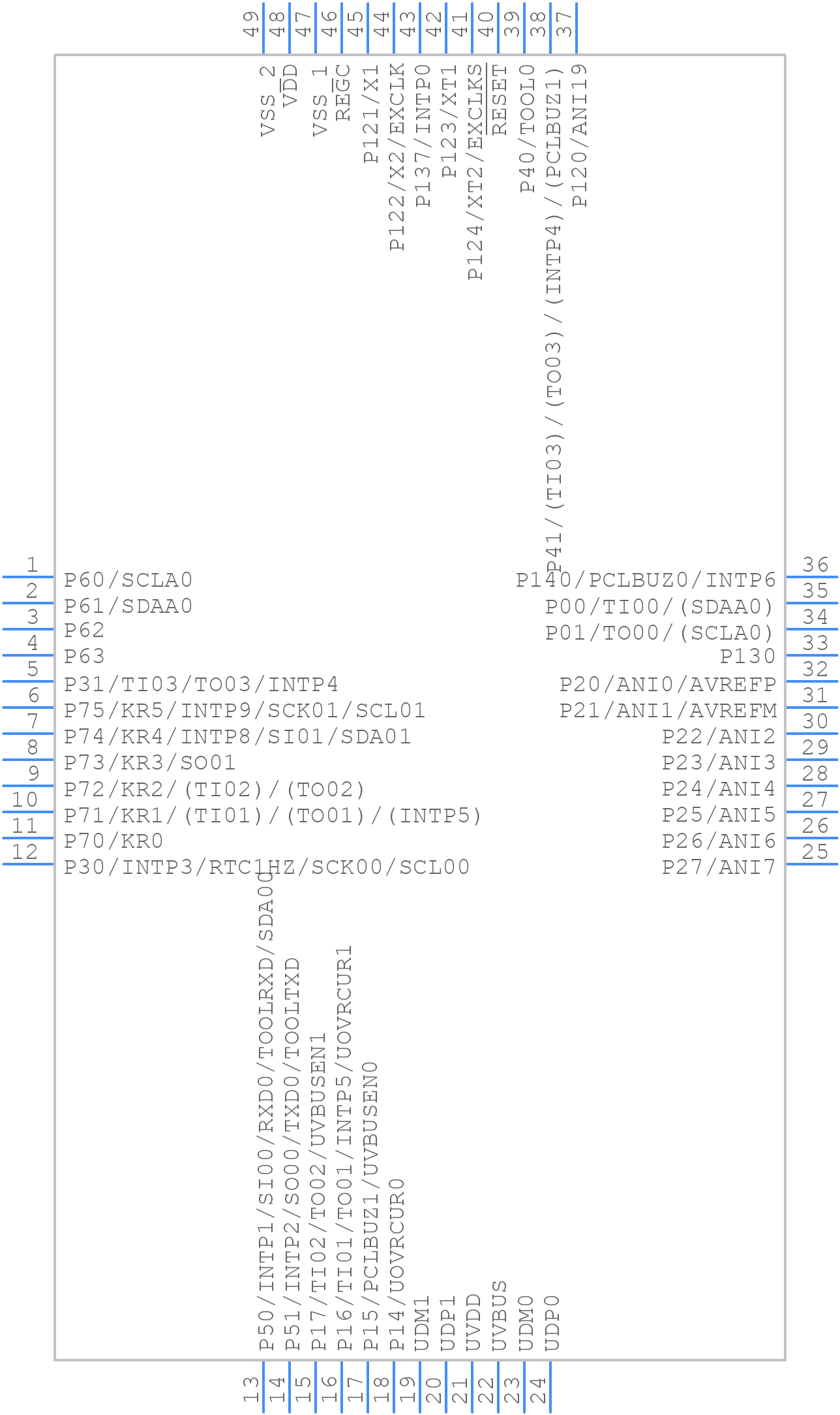 R5F10JGCANA#60 - Renesas Electronics - PCB symbol