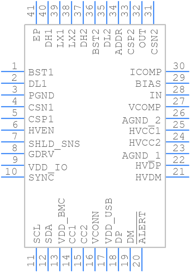 MAX25432BATLGS/V+T - Analog Devices - PCB symbol