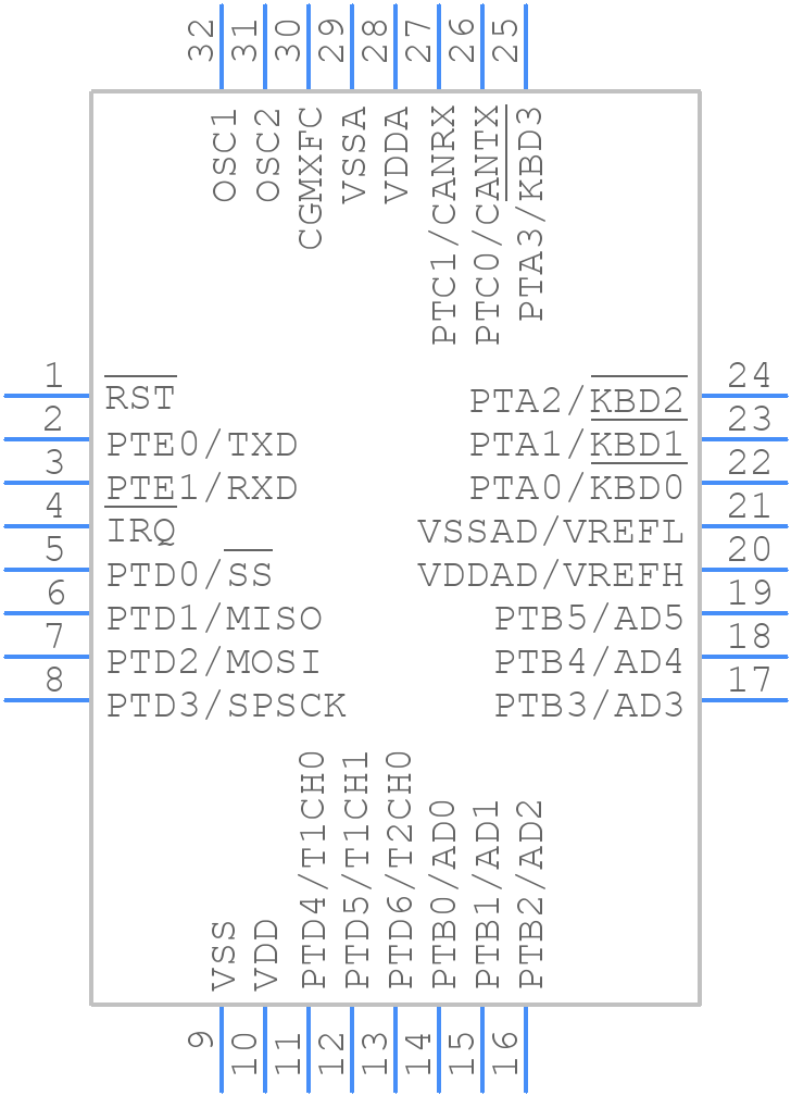 MC68908GZ16CFJE - NXP - PCB symbol