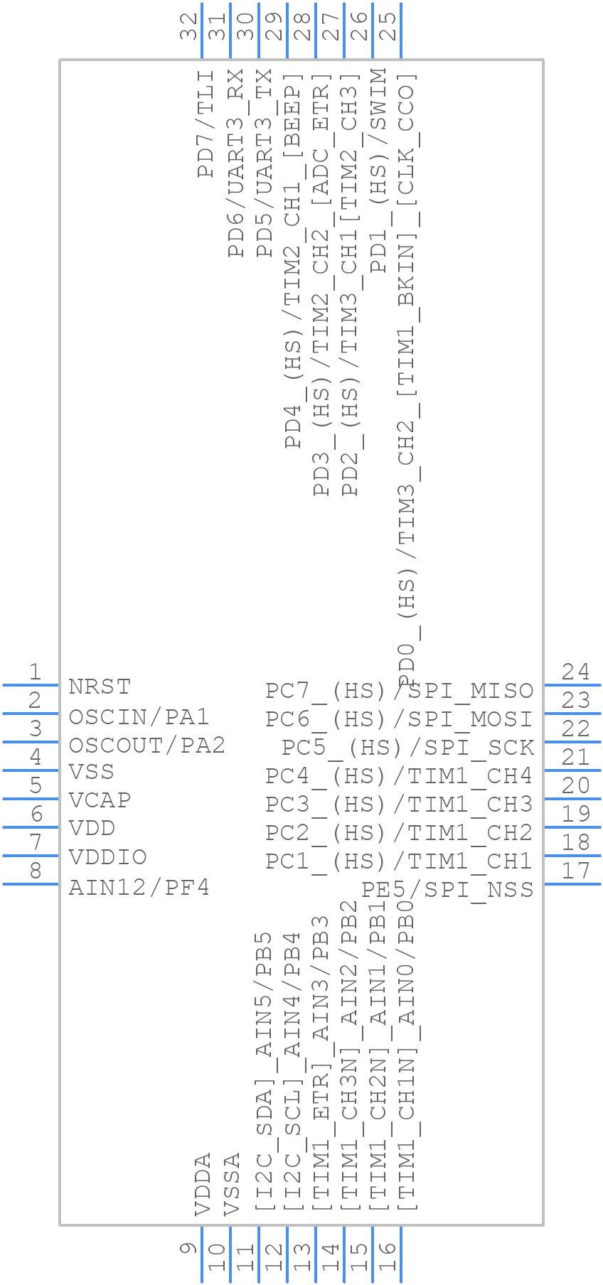 STM8S207K6T3CTR - STMicroelectronics - PCB symbol