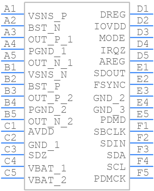 TAS2770YFFR - Texas Instruments - PCB symbol