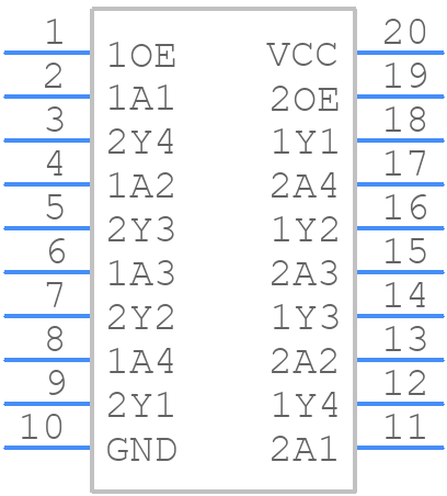 SN74AC244QDGSRQ1 - Texas Instruments - PCB symbol