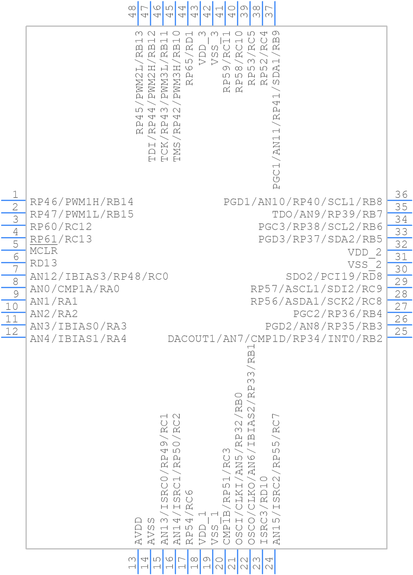 DSPIC33CH512MP205T-I/PT - Microchip - PCB symbol
