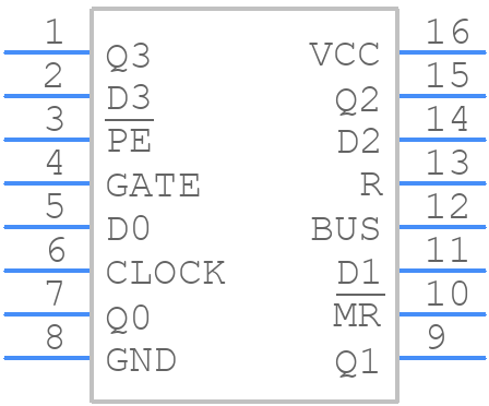 MC4016P - Motorola - PCB symbol