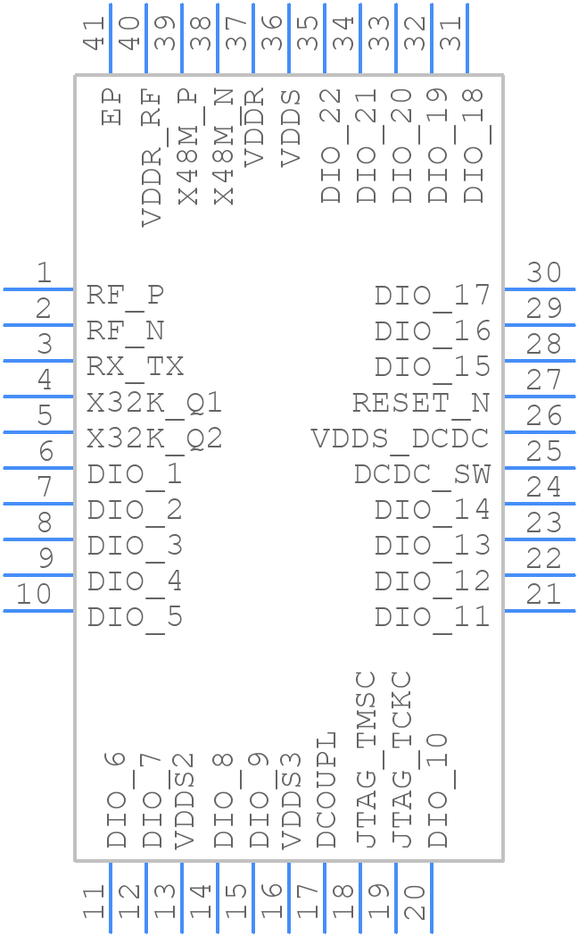 CC1311R31T0RKPR - Texas Instruments - PCB symbol