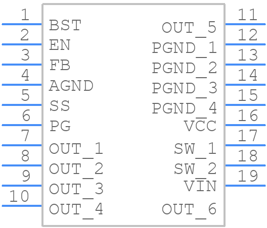 MPM3864GPQ-Z - Monolithic Power Systems (MPS) - PCB symbol