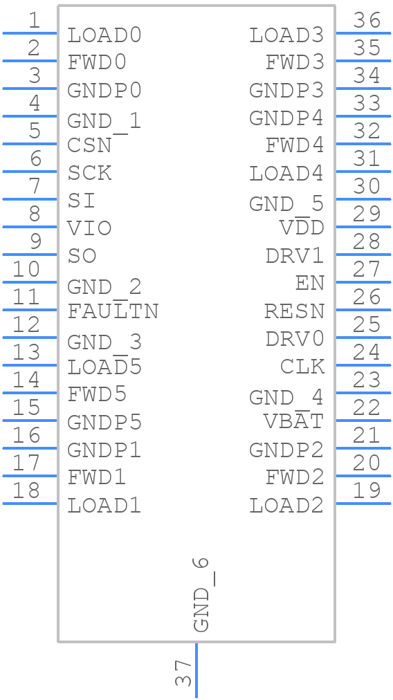 TLE92466EDXUMA1 - Infineon - PCB symbol