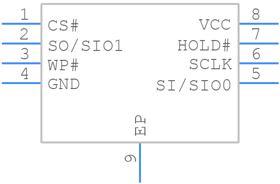 MX25L1606EZUI-12G-TR - Macronix - PCB symbol