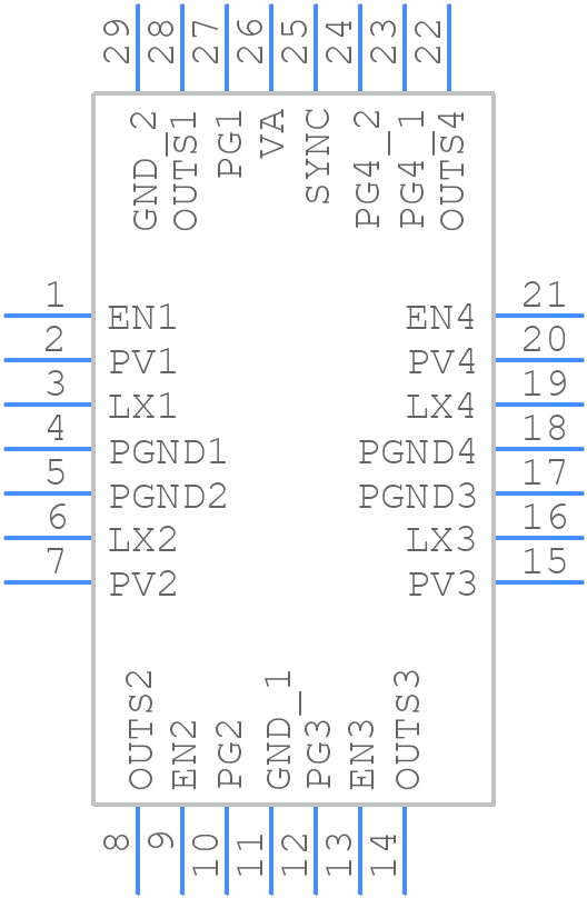 MAX20029BATIB/V+T - Analog Devices - PCB symbol