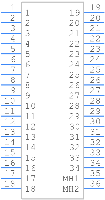 PCIM34W13F400A1/AA. - Positronic - PCB symbol