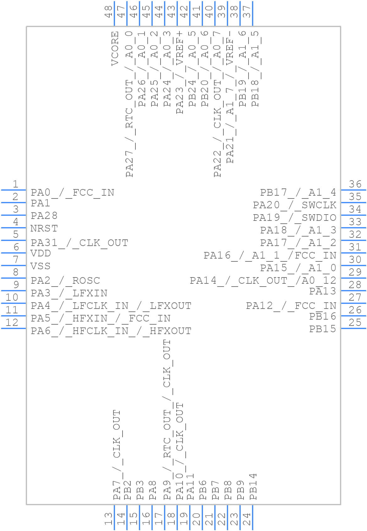 MSPM0G1107TPTR - Texas Instruments - PCB symbol