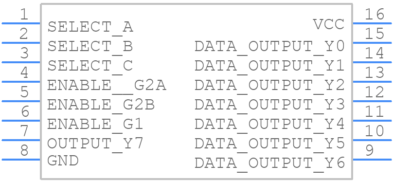 DM74LS138N - Rochester Electronics - PCB symbol