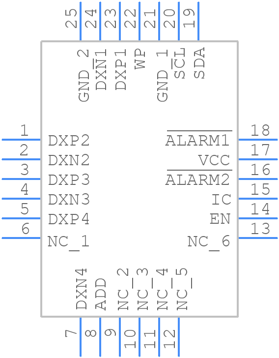 MAX31732ATG+ - Analog Devices - PCB symbol