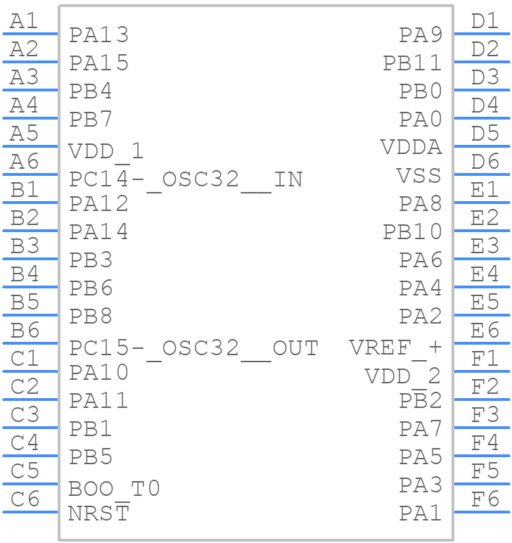 STM32L052T8F6DTR - STMicroelectronics - PCB symbol