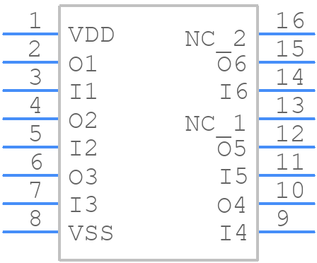 TC4049BF - Toshiba - PCB symbol