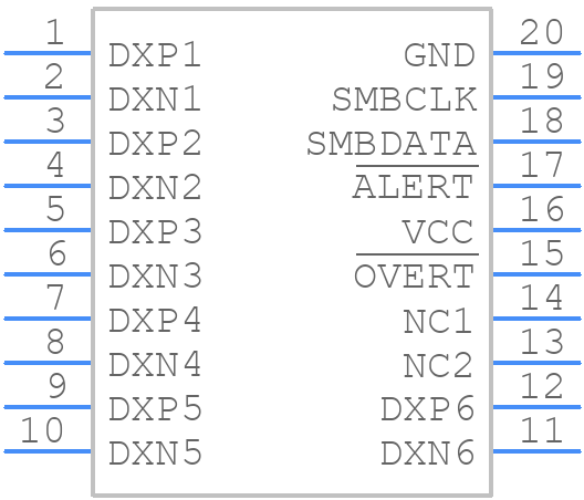 MAX6697UP34+T - Analog Devices - PCB symbol