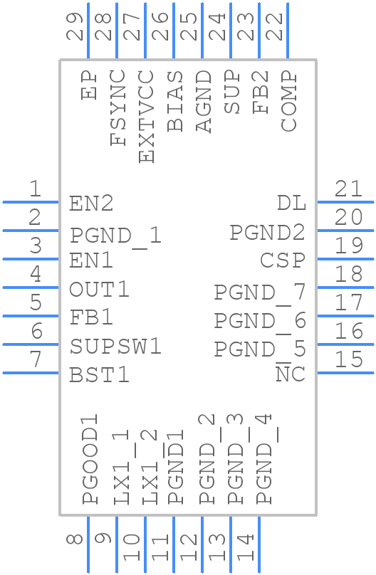 MAX20458ATID/VY+ - Analog Devices - PCB symbol