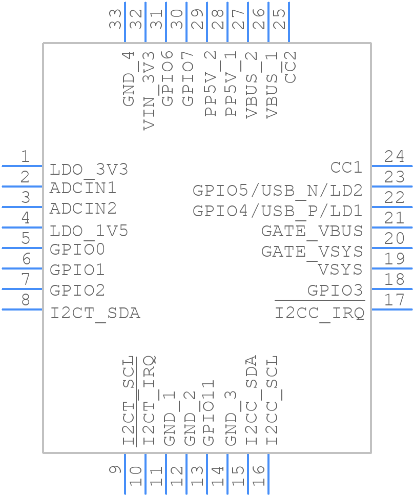 TPS25751SRSMR - Texas Instruments - PCB symbol