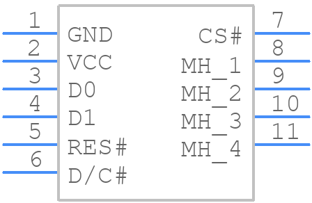 MDOB128064BV-YS - MIDAS DISPLAYS - PCB symbol