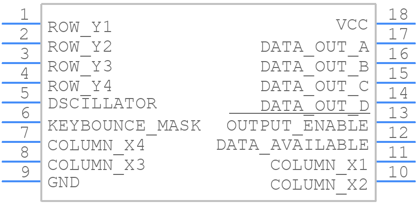 MM74C922N - Rochester Electronics - PCB symbol