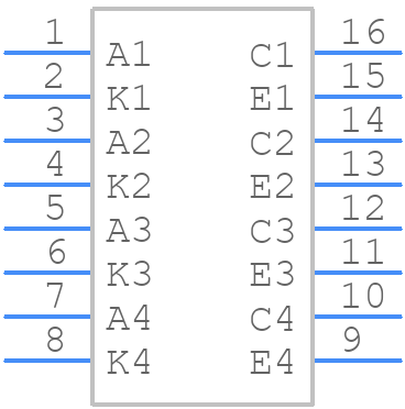 PS2501-4XSMT&R - Isocom - PCB symbol