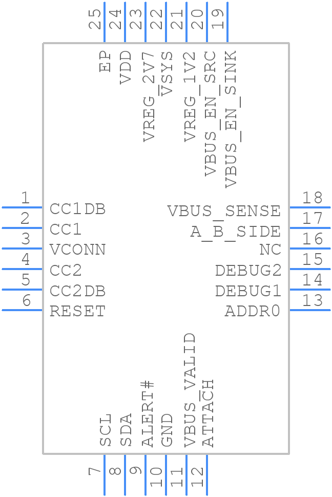 STUSB1600ASQTR - STMicroelectronics - PCB symbol