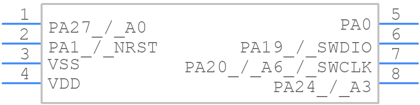 MSPM0C1104SDDFR - Texas Instruments - PCB symbol