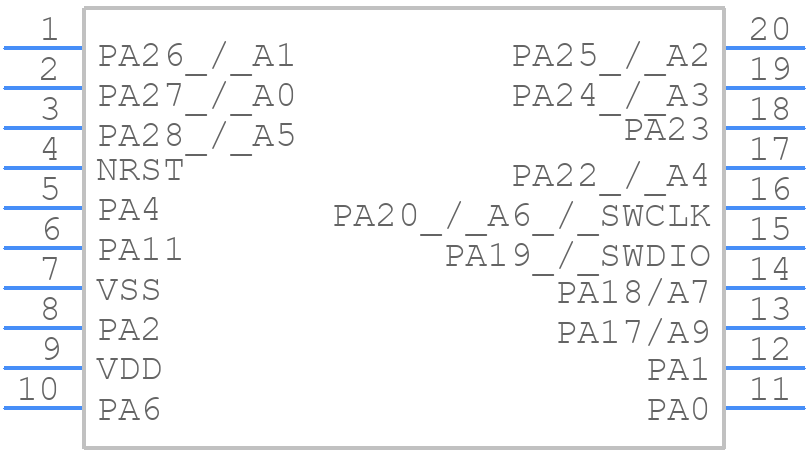MSPS003F4SPW20R - Texas Instruments - PCB symbol