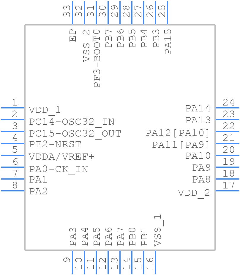 STM32U031K4U6 - STMicroelectronics - PCB symbol
