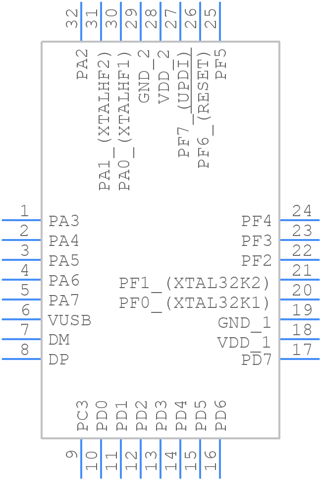 AVR32DU32T-I/PT - Microchip - PCB symbol