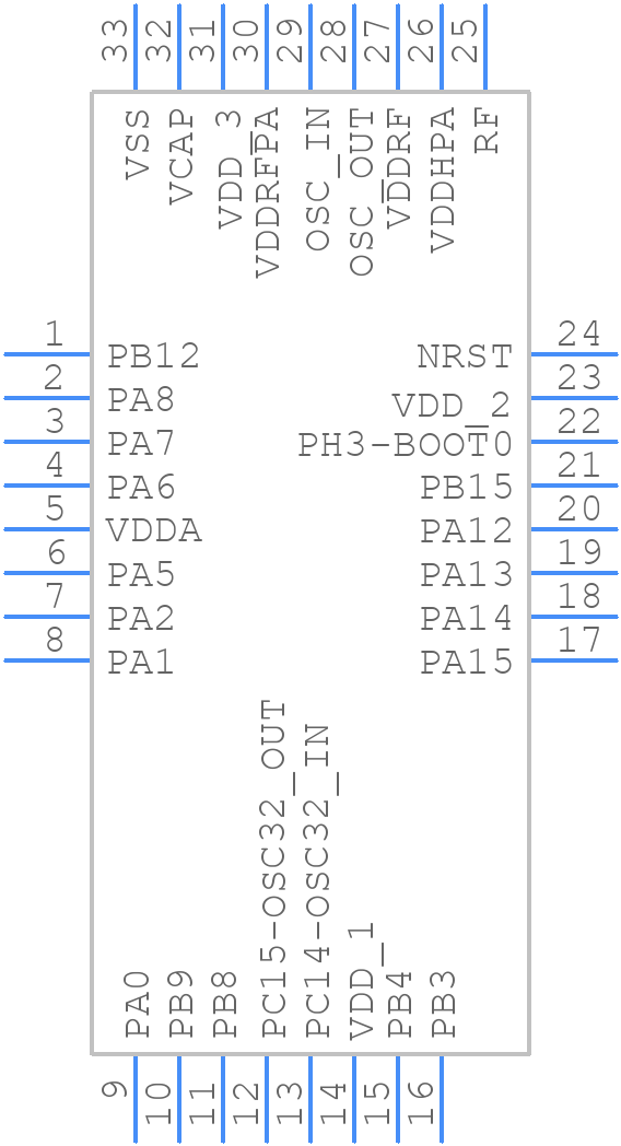STM32WBA50KGU6 - STMicroelectronics - PCB symbol