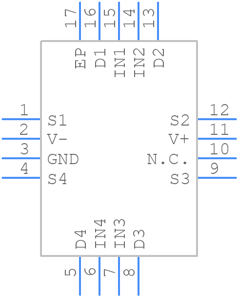 DG442ETE+ - Analog Devices - PCB symbol