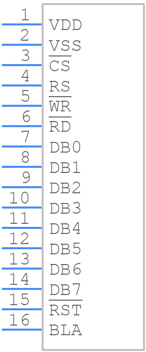 RX240160A-FHW - RAYSTAR - PCB symbol
